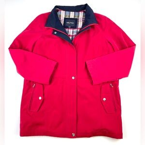 Women's Nautica Red Rain Jacket Size L